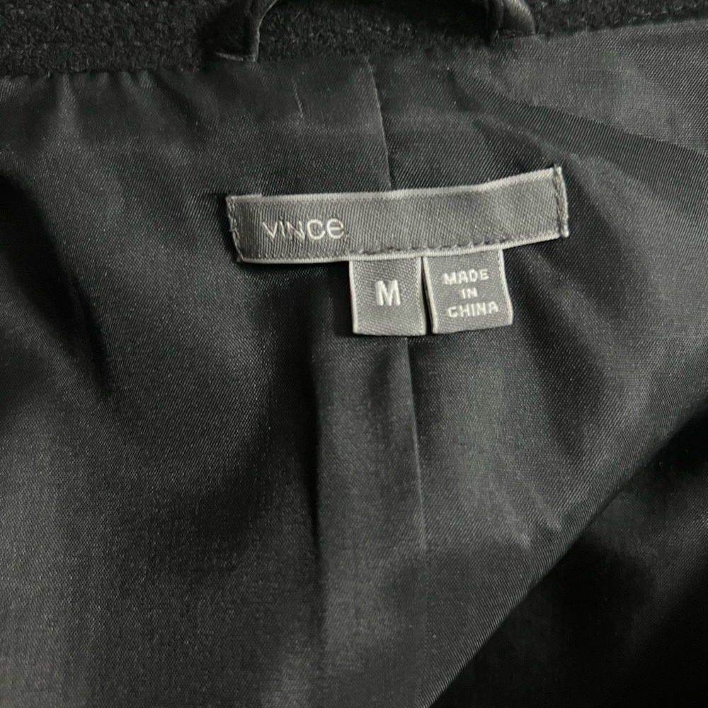 Vince Women's Black Leather and Wool Jacket - Picture 4 of 6